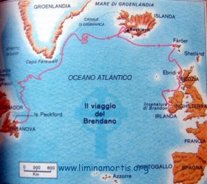 Saint Brendan - Map of voyages